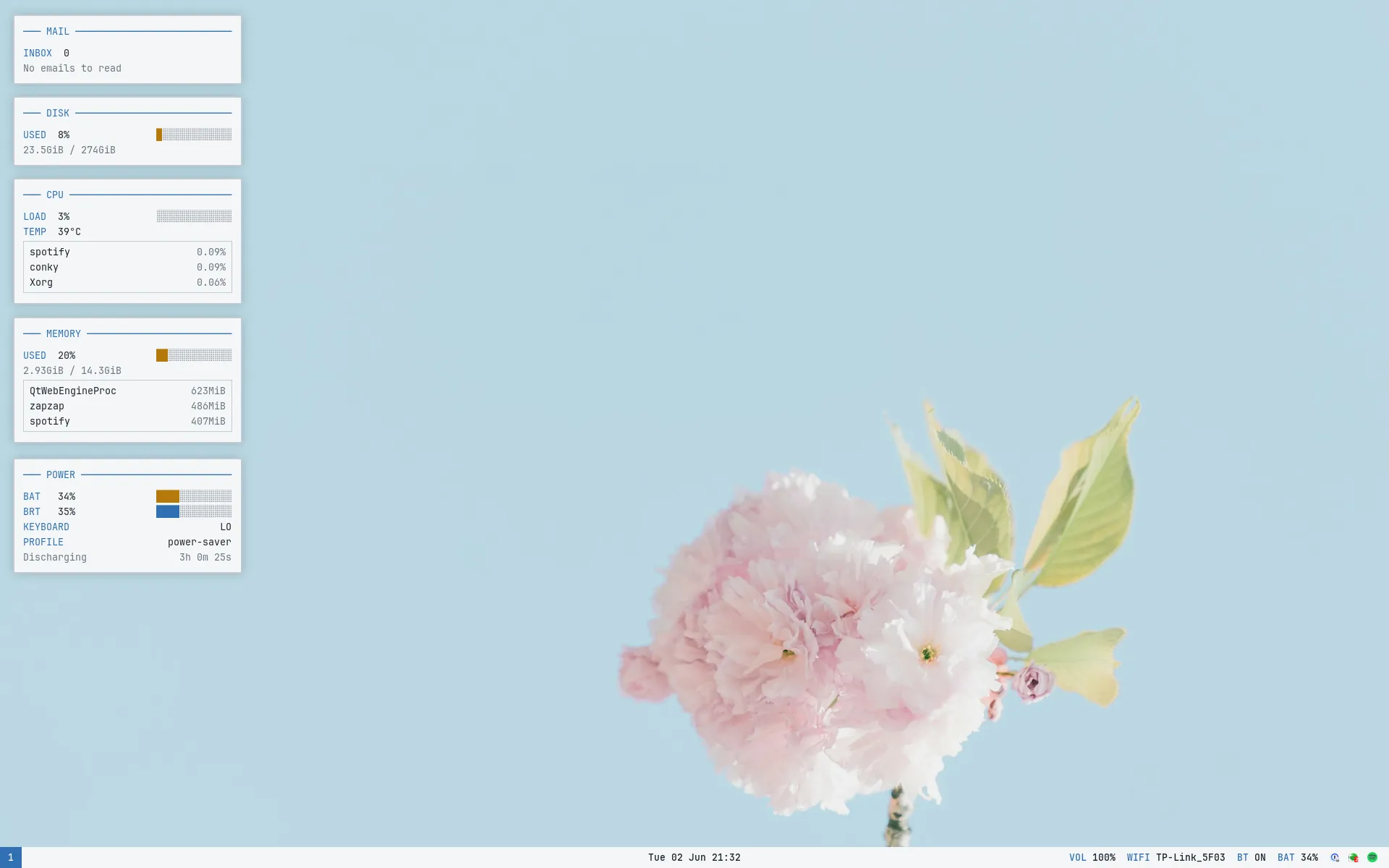 i3 desktop in the light theme