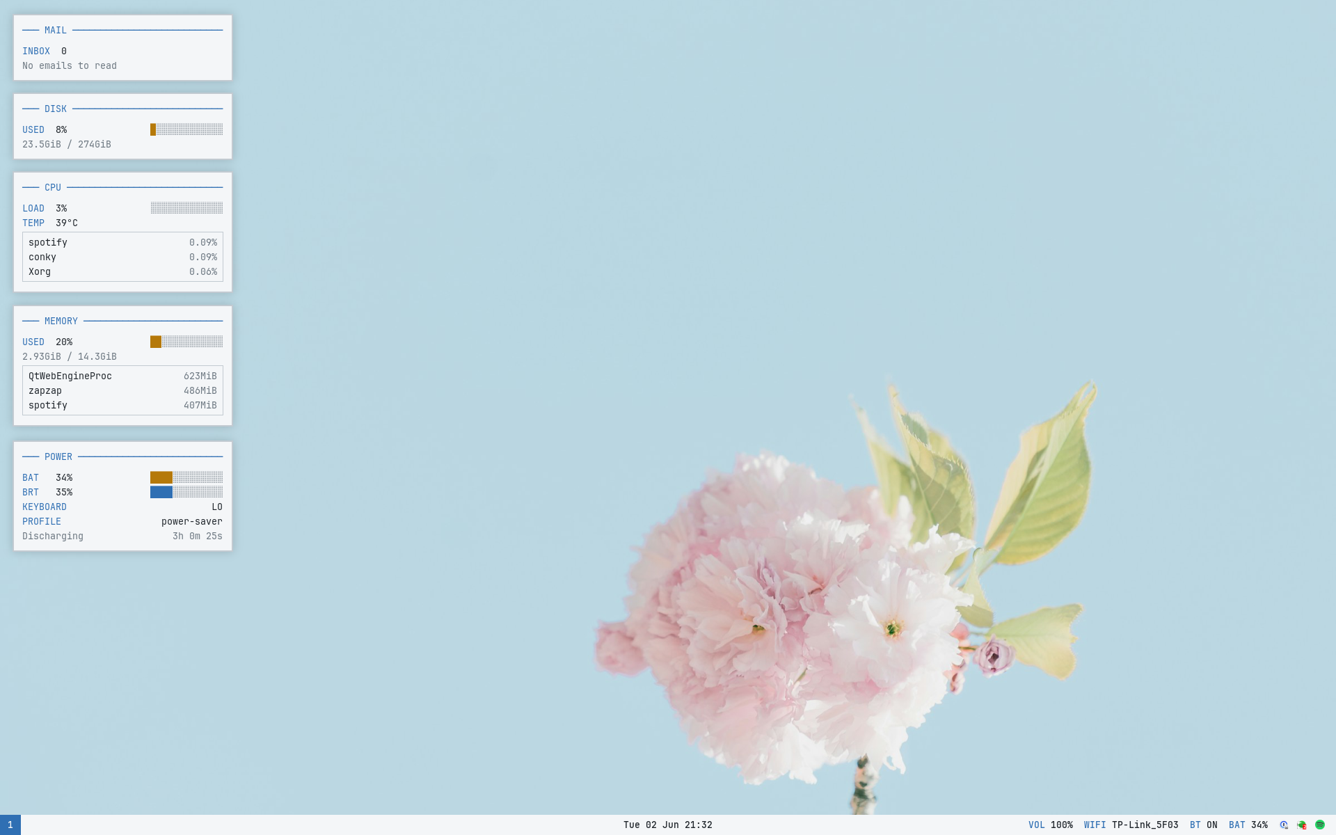 i3 desktop in the light theme
